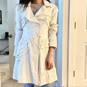 Bebe Cream Ruffle Coat